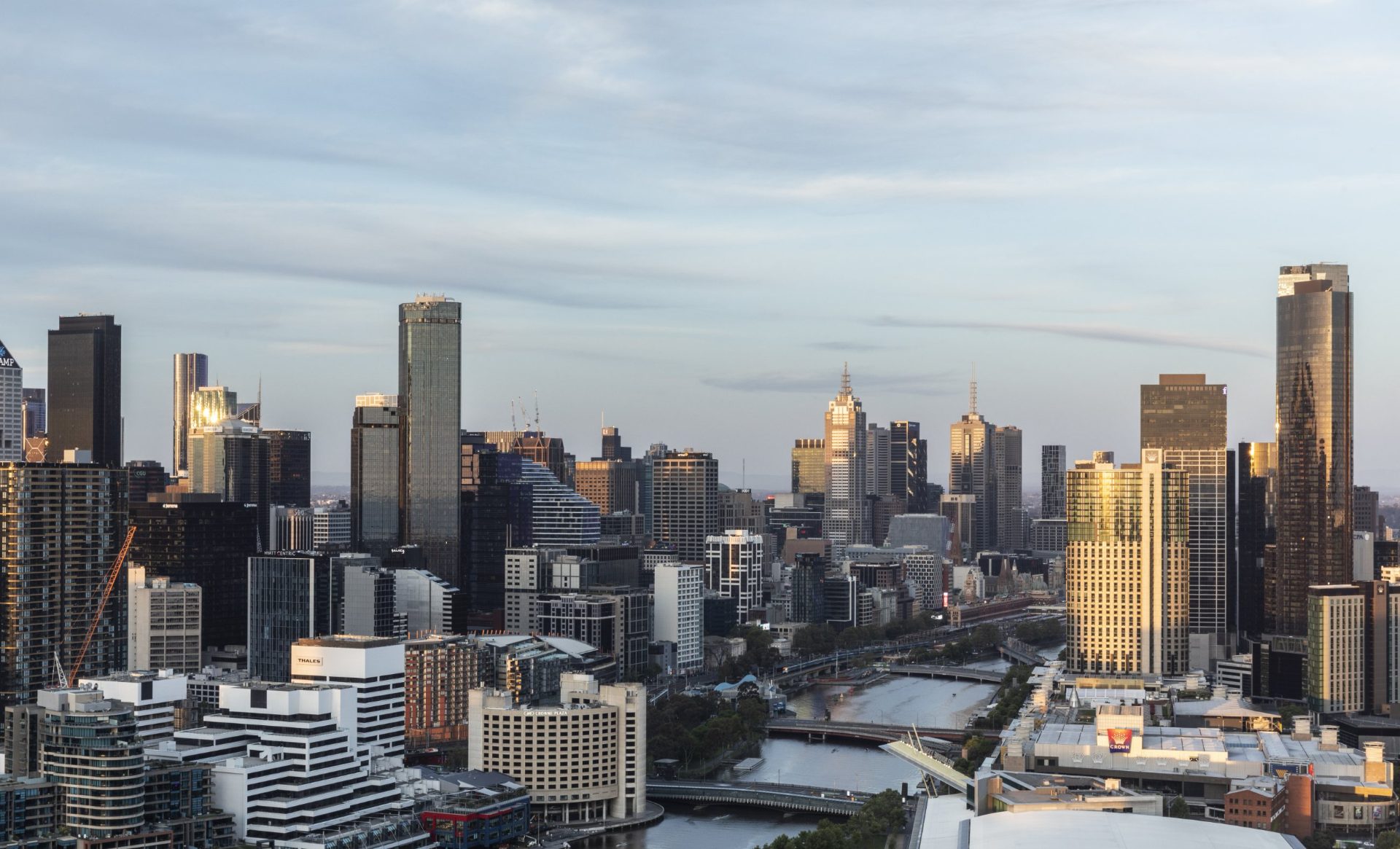 Melbourne skyline at dusk